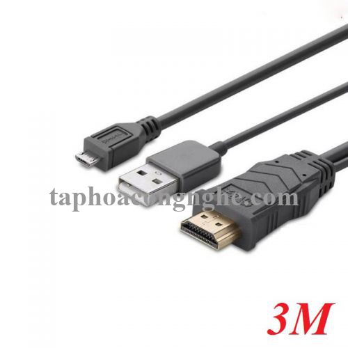 Ugreen 20138 3M màu Xám Cáp MHL Micro USB sang HDMI MH101 30020138